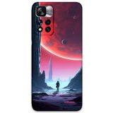 Gramaphone Poco M4 Pro 5G ile Uyumlu Uzay Desenli Telefon Kılıfı + Ekran Koruyucu - 5860