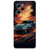 Gramaphone Poco x5 Pro ile Uyumlu Araba Desenli Telefon Kılıfı + Ekran Koruyucu - 5766