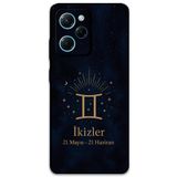 Gramaphone Poco x5 Pro ile Uyumlu İkizler Burcu Desenli Telefon Kılıfı + Ekran Koruyucu - 5770
