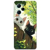 Gramaphone Poco x5 Pro ile Uyumlu Kedi Desenli Telefon Kılıfı + Ekran Koruyucu - 5785