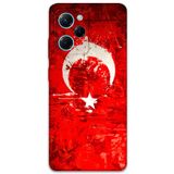 Gramaphone Poco x5 Pro ile Uyumlu Türk Bayrağı Desenli Telefon Kılıfı + Ekran Koruyucu - 5847