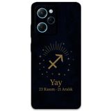 Gramaphone Poco x5 Pro ile Uyumlu Yay Burcu Desenli Telefon Kılıfı + Ekran Koruyucu - 5776