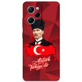 Gramaphone Poco X5 Pro Uyumlu Atatürk Desenli Telefon Kılıfı + Ekran Koruyucu - 5851