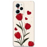 Gramaphone Poco X5 Pro Uyumlu Çiçek Desenli Telefon Kılıfı + Ekran Koruyucu - 5789