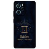 Gramaphone Poco X5 Pro Uyumlu İkizler Burcu Desenli Telefon Kılıfı + Ekran Koruyucu - 5770