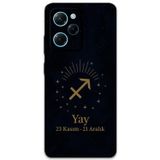 Gramaphone Poco X5 Pro Uyumlu Yay Burcu Desenli Telefon Kılıfı + Ekran Koruyucu - 5776