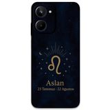 Gramaphone Realme 10 4G ile Uyumlu Aslan Burcu Desenli Telefon Kılıfı + Ekran Koruyucu - 5772