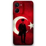Gramaphone Realme 10 4G ile Uyumlu Atatürk Desenli Telefon Kılıfı + Ekran Koruyucu - 5849