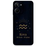Gramaphone Realme 10 4G ile Uyumlu Kova Burcu Desenli Telefon Kılıfı + Ekran Koruyucu - 5778