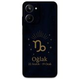 Gramaphone Realme 10 4G ile Uyumlu Oğlak Burcu Desenli Telefon Kılıfı + Ekran Koruyucu - 5777