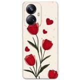 Gramaphone Realme 10 Pro Plus ile Uyumlu Çiçek Desenli Telefon Kılıfı + Ekran Koruyucu - 5789