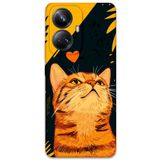 Gramaphone Realme 10 Pro Plus ile Uyumlu Kedi Desenli Telefon Kılıfı + Ekran Koruyucu - 5783