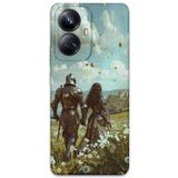 Gramaphone Realme 10 Pro Plus ile Uyumlu Retro Desenli Telefon Kılıfı + Ekran Koruyucu - 5843