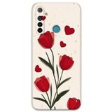 Gramaphone Realme 5i ile Uyumlu Çiçek Desenli Telefon Kılıfı + Ekran Koruyucu - 5789