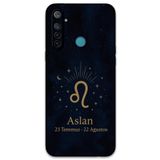 Gramaphone Realme 6i ile Uyumlu Aslan Burcu Desenli Telefon Kılıfı + Ekran Koruyucu - 5772