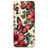 Gramaphone Realme 6i ile Uyumlu Kelebek Desenli Telefon Kılıfı + Ekran Koruyucu - 5795