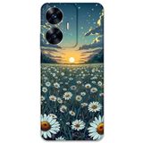 Gramaphone Realme C55 ile Uyumlu Çiçek Desenli Telefon Kılıfı + Ekran Koruyucu - 5792