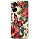 Gramaphone Realme C55 ile Uyumlu Kelebek Desenli Telefon Kılıfı + Ekran Koruyucu - 5795