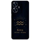 Gramaphone Realme C55 ile Uyumlu Kova Burcu Desenli Telefon Kılıfı + Ekran Koruyucu - 5778