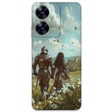 Gramaphone Realme C55 ile Uyumlu Retro Desenli Telefon Kılıfı + Ekran Koruyucu - 5843