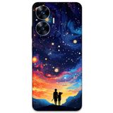 Gramaphone Realme C55 ile Uyumlu Uzay Desenli Telefon Kılıfı + Ekran Koruyucu - 5863