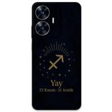 Gramaphone Realme C55 ile Uyumlu Yay Burcu Desenli Telefon Kılıfı + Ekran Koruyucu - 5776