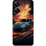 Gramaphone Realme C55 Uyumlu Araba Desenli Telefon Kılıfı + Ekran Koruyucu - 5766