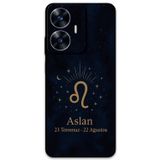 Gramaphone Realme C55 Uyumlu Aslan Burcu Desenli Telefon Kılıfı + Ekran Koruyucu - 5772