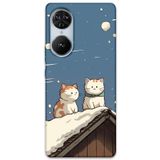 Gramaphone Reeder S19 Max Pro S Edge ile Uyumlu Kedi Desenli Telefon Kılıfı + Ekran Koruyucu - 5780