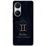 Gramaphone Reeder S19 Max Pro S Edge Uyumlu İkizler Burcu Desenli Telefon Kılıfı + Ekran Koruyucu - 5770
