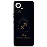 Gramaphone Tecno Camon 19 Pro ile Uyumlu Yay Burcu Desenli Telefon Kılıfı + Ekran Koruyucu - 5776