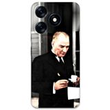 Gramaphone Tecno Spark 10 Pro ile Uyumlu Atatürk Desenli Telefon Kılıfı + Ekran Koruyucu - 5850