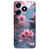 Gramaphone Tecno Spark 10 Pro ile Uyumlu Çiçek Desenli Telefon Kılıfı + Ekran Koruyucu - 5794
