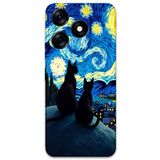 Gramaphone Tecno Spark 10 Pro ile Uyumlu Kedi Desenli Telefon Kılıfı + Ekran Koruyucu - 5782