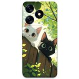Gramaphone Tecno Spark 10 Pro ile Uyumlu Kedi Desenli Telefon Kılıfı + Ekran Koruyucu - 5785