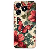 Gramaphone Tecno Spark 10 Pro ile Uyumlu Kelebek Desenli Telefon Kılıfı + Ekran Koruyucu - 5795
