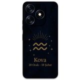 Gramaphone Tecno Spark 10 Pro ile Uyumlu Kova Burcu Desenli Telefon Kılıfı + Ekran Koruyucu - 5778