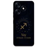 Gramaphone Tecno Spark 10 Pro ile Uyumlu Yay Burcu Desenli Telefon Kılıfı + Ekran Koruyucu - 5776
