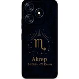 Gramaphone Tecno Spark 10 Pro Uyumlu Akrep Burcu Desenli Telefon Kılıfı + Ekran Koruyucu - 5775