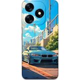 Gramaphone Tecno Spark 10 Pro Uyumlu Araba Desenli Telefon Kılıfı + Ekran Koruyucu - 5760