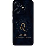 Gramaphone Tecno Spark 10 Pro Uyumlu Aslan Burcu Desenli Telefon Kılıfı + Ekran Koruyucu - 5772