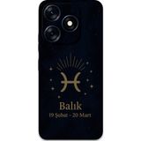 Gramaphone Tecno Spark 10 Pro Uyumlu Balık Burcu Desenli Telefon Kılıfı + Ekran Koruyucu - 5779
