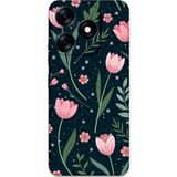 Gramaphone Tecno Spark 10 Pro Uyumlu Çiçek Desenli Telefon Kılıfı + Ekran Koruyucu - 5788
