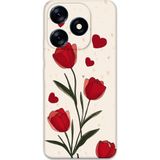 Gramaphone Tecno Spark 10 Pro Uyumlu Çiçek Desenli Telefon Kılıfı + Ekran Koruyucu - 5789