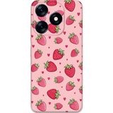 Gramaphone Tecno Spark 10 Pro Uyumlu Çilek Desenli Telefon Kılıfı + Ekran Koruyucu - 5804