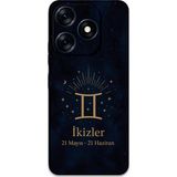Gramaphone Tecno Spark 10 Pro Uyumlu İkizler Burcu Desenli Telefon Kılıfı + Ekran Koruyucu - 5770