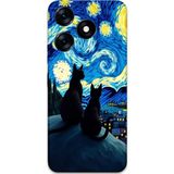 Gramaphone Tecno Spark 10 Pro Uyumlu Kedi Desenli Telefon Kılıfı + Ekran Koruyucu - 5782