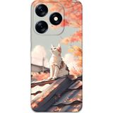 Gramaphone Tecno Spark 10 Pro Uyumlu Kedi Desenli Telefon Kılıfı + Ekran Koruyucu - 5784