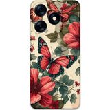 Gramaphone Tecno Spark 10 Pro Uyumlu Kelebek Desenli Telefon Kılıfı + Ekran Koruyucu - 5795