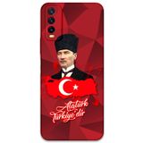 Gramaphone Vivo Y20 ile Uyumlu Atatürk Desenli Telefon Kılıfı + Ekran Koruyucu - 5851